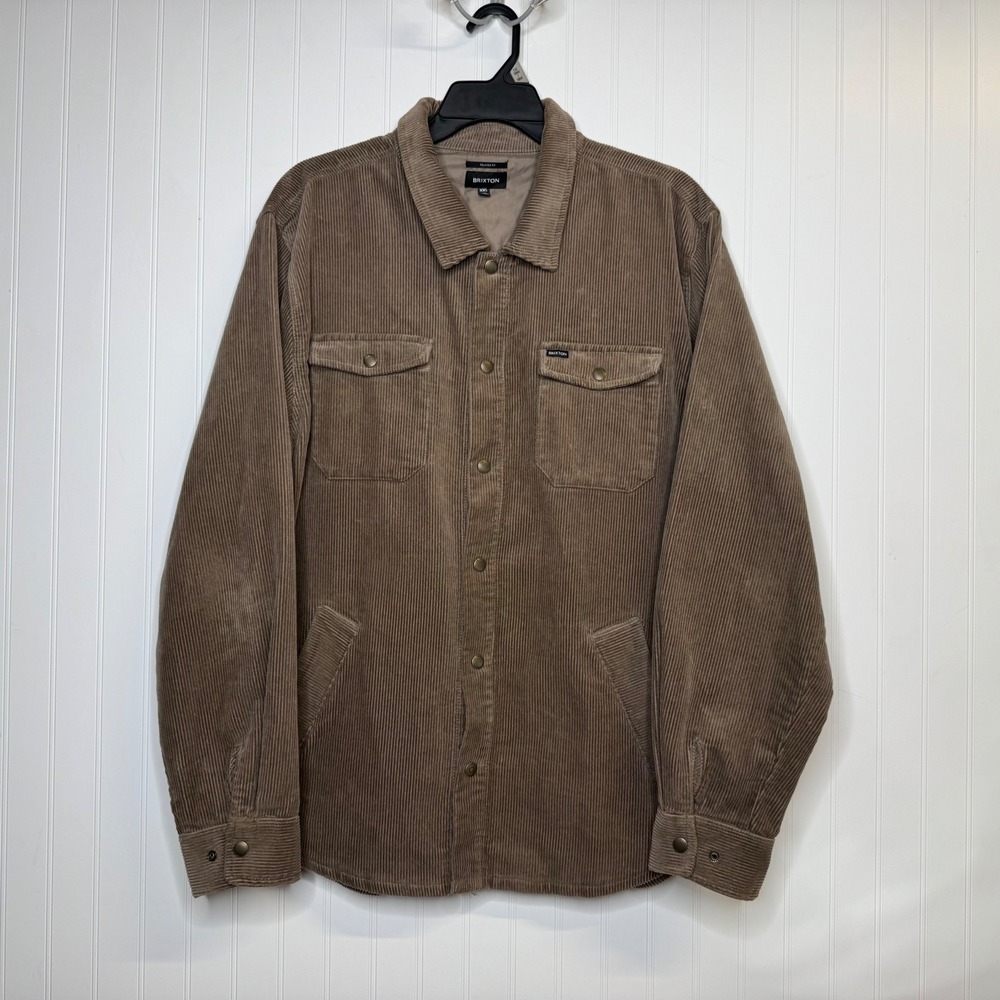 Brixton Durham Mens XXL Brown Corduroy Relaxed Fit Snap Button Jacket Shacket